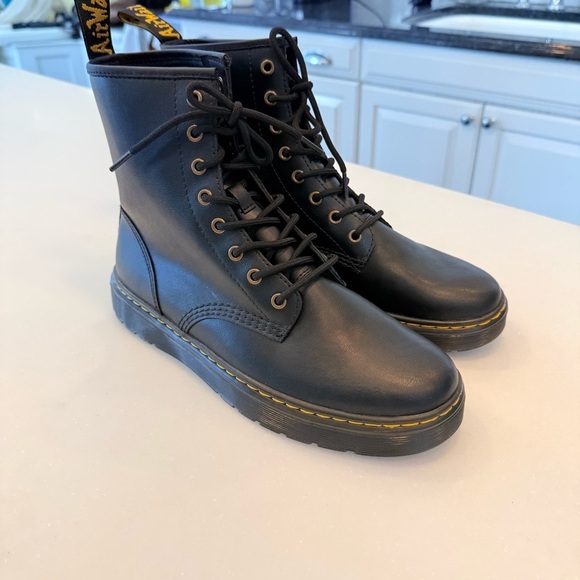 Dr. Martens Zavala Unisex Lace Up Boots Black Leather Combat/ Moto Sz M-10 W-11 main image 4